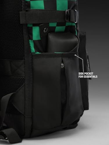 Image of The Souled Store Demon Slayer: Tanjiro's Gear Backpacks | Official Anime Merchandise | Water-Resistant Laptop Bag with Iconic Checkered Pattern | Stylish Travel Rucksack for Men & Women
