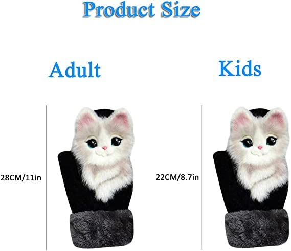 Hand-Knitted Pet Gloves, 2023 New Cute Animal Mittens, Full Fingers Thickening Soft Winter Warm Mittens for Kids Girl