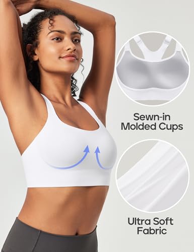 Image of Heathyoga Medium-High Support Sports Bras for Women Molded Cup Adjustable Strappy Sports Bra Supportive Bras for Yoga