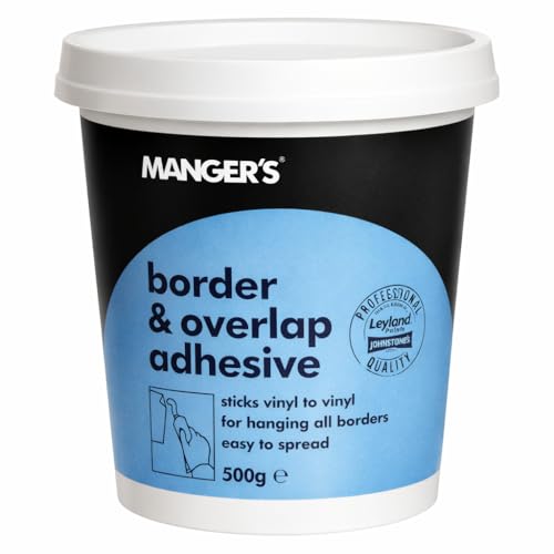 Overlap & Border Adhesive 500g | Ready Mixed Wallpaper Adhesive for Borders & Overlaps | Strong Hold, Easy Apply, Interior Decorating Use