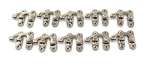 Image of Pack of 20 pcs of Antique Vintage Latch Nickel-Plated Color Left Swing arm Buckle Hook Lock hasp