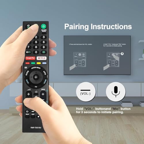Image of Sony TV Voice Replacement Remote Compatible with All Sony and Bravia TVs Including 4K UHD LED LCD Smart Android Models Perfect for TVs with Voice Control and Easy Pairing Required