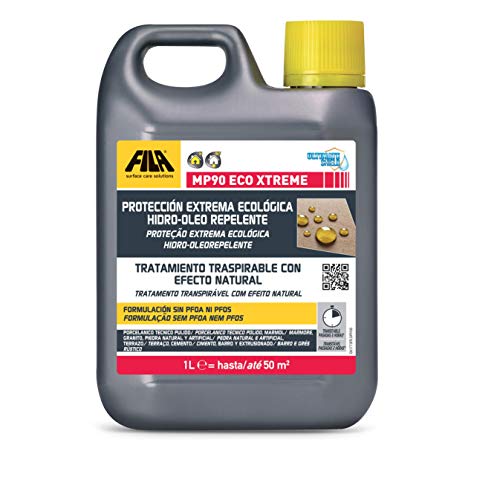 Fila Surface Care Solutions MP90 Eco Xtreme, Protector para Piedra, Mármol, Caliza, Granito, Cemento, Porcelánico Técnico Todomasa, Crea un Protección Ecológica, Manchas Grasientas, 1L Cover