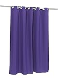 Carnation Home Fashions SCPRE-WAF/33 Pre Hooked Waffle Weave Fabric Shower Curtain, Purple