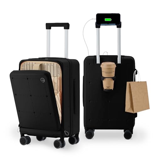 Santino Carry On Luggage with Cup and Phone Holder, 20 ...
