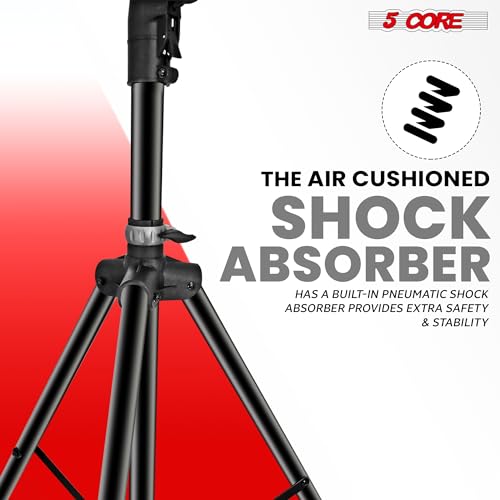 5 Core SSHD HYD AIR BLK 2PCS Speaker Stand Tripod Pair Air Assist Lowering Tall Height Adjustable Heavy Duty Dj Light Floor Stands Universal 35Mm Pole Mount Pa Studio Monitor Support thumb #3