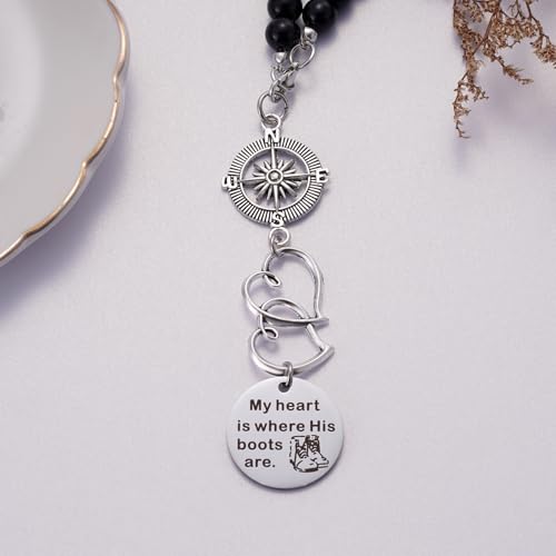 My Heart is Where His Boots are Car Charm, Military Wife Gift, Soldier Boots Rear View Mirror Charm, Soldier Wife Gift, Soldier Mom Gift, Deployment Gift, Soldier Girlfriend Gift2