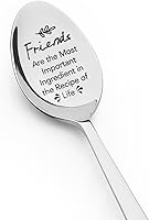 Engraved Friendship Spoon 'Friends Are The Most Important Ingredient' - Best Friend BFF Gift for Birthday Christmas Him Her Coffee Tea Ice Cream