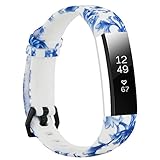 honecumi Floral Replacement Wrist Strap Compatible with Fitbit Alta/Alta HR Pattern Watch Bands Exchange Accessory for Men Women Adjustable Fitbit Alta HR Band with Metal Clasp-One