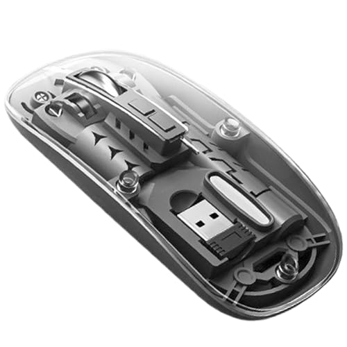 Mouse transparente inalámbrico portátil con clics silenciosos para diseñadores