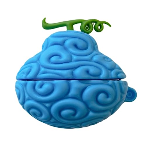 Image of for Samsung Galaxy Buds 2 Pro /Pro /2 /Live /FE Cover, Cute Popular Cartoon Devil Fruit Shape Silicone Headphone Case with Hook (Blue)