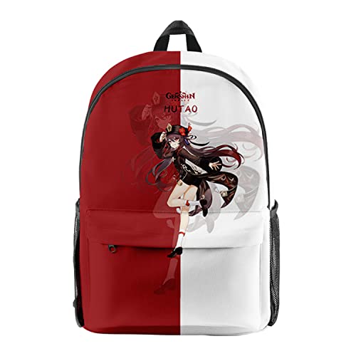 WXXTGI Mochila,Genshin Impact HuTao Bolsa Bookbag Anime Escolar Cartoon Estudiantes Game Figura Cosplay Animado NiñAs