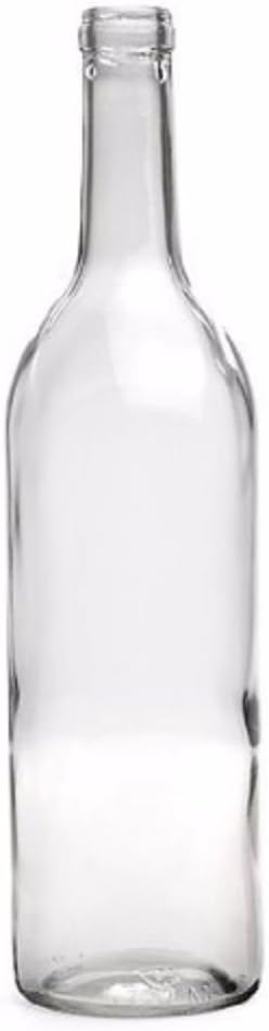 750 ml Clear Bordeaux Wine Bottles, Cork Finish