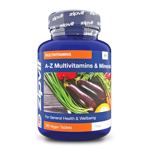 Zipvit Multivitamin Tablets - Vegan Multivitamin for Women & Men - 180 Tablets - 6 Months Supply - with 25 Essential Active Vitamins & Minerals. Supports Bone Health and Your Immune System.