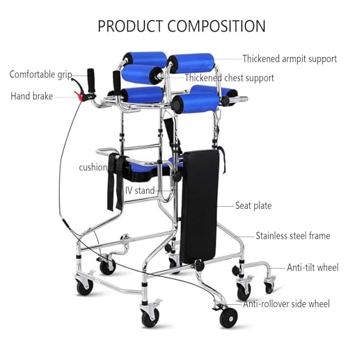 Andador vertical para personas mayores, ayuda portátil para rehabilitación de hemiplejia, altura y ancho ajustables para discapacitados