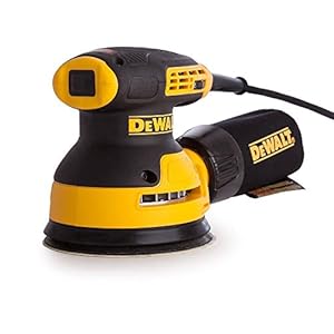 DeWalt DWE6423 Excenterschuurmachine met afzuiging, stofopvangbak, stofdichte schakelaar en transmissiebehuizing, trillingsarm schuurapparaat met krachtige motor, 280 W, 125 mm