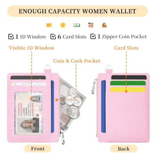 Image of Hancynir Minimalist Slim Wallet Women Credit Card Holder, RFID Small Cute