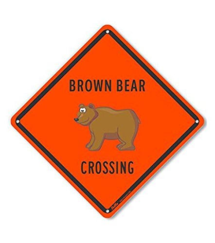 Panneau Bear Crossing marron en aluminium 25,4 cm de haute résistance