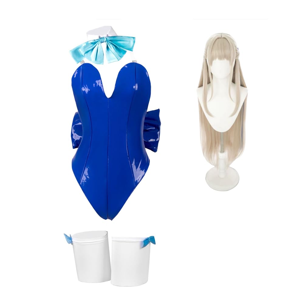Asuma Toki kostium cosplay, anime, dla kobiet, królik, kostium na Halloween, cosplay, niebieski, body ze skarpetkami, pełny zestaw anime, odgrywanie ról, przyjęcie karnawałowe