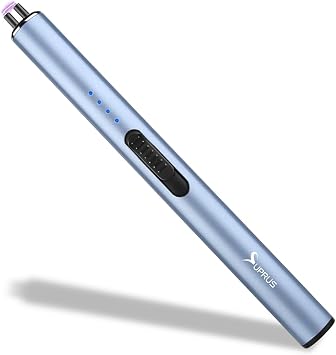 ولاعة SUPRUS الكهربائية المقاومة للرياح بدون لهب وقابلة لإعادة الشحن عبر USB مع قفل أمان للشموع الزرقاء