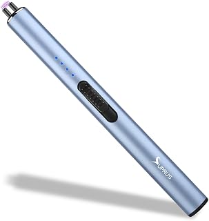SUPRUS Electric Lighter Arc Windproof Flameless USB Rechargeable Lighter with Safety Lock (Blue)