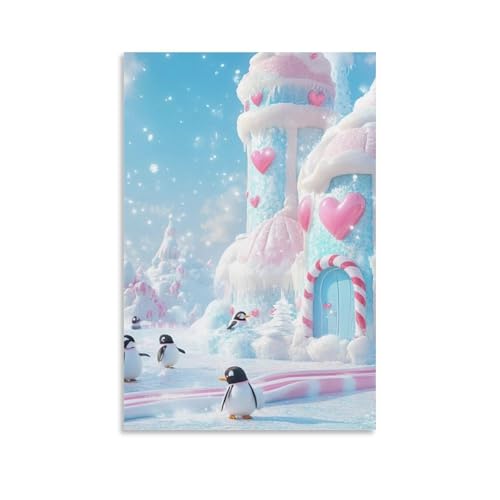 Cuadro de pingüino VSFCRQRQ en lienzo de 50x75cm para vestir paredes vacías