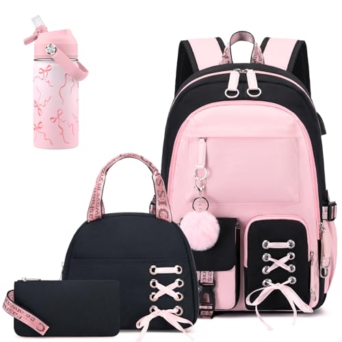 Sac à dos d'école pour filles résistant fini les fuites avec la gourde isotherme
