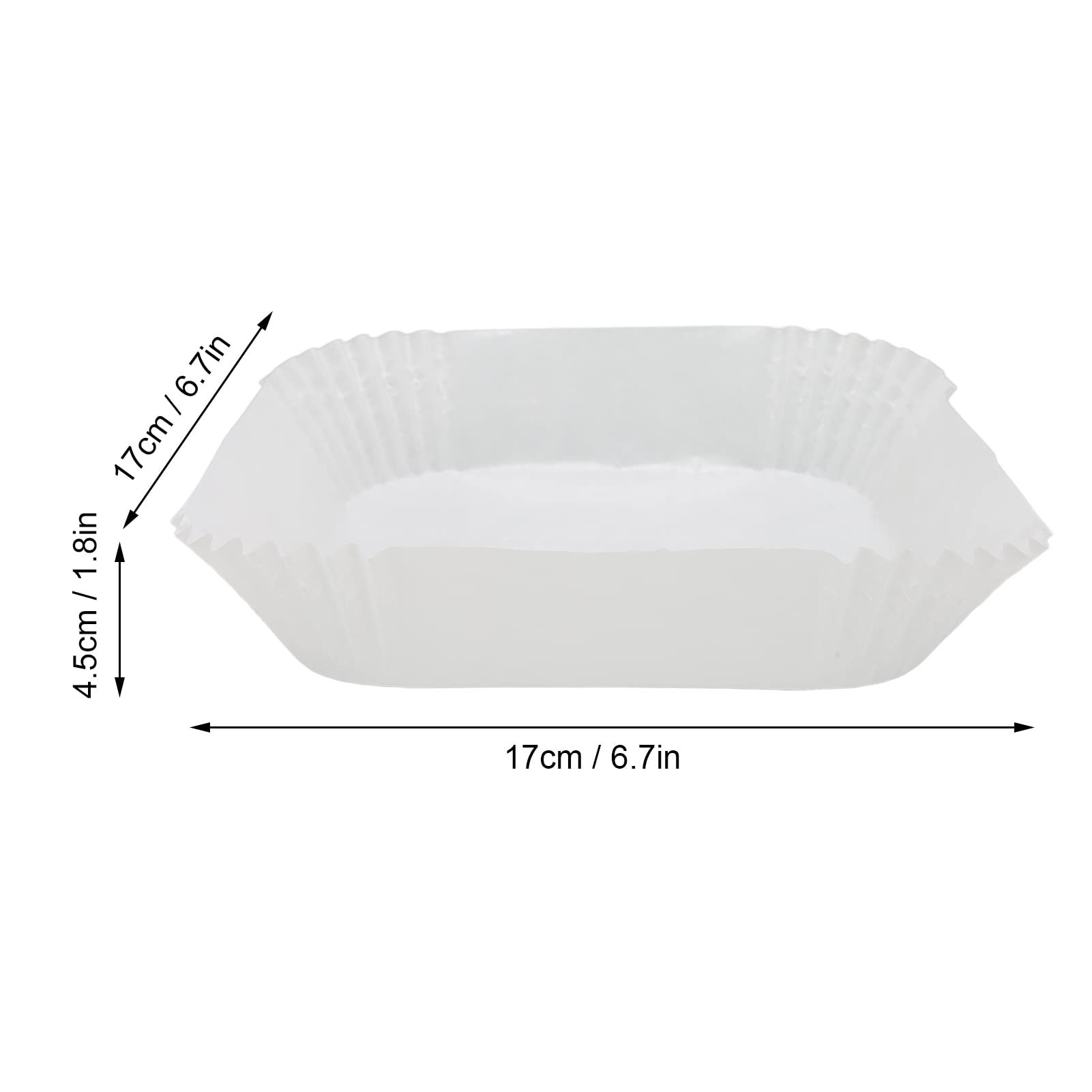 Jeanoko 100PCS Fryer Disposable Paper Liners for 3~6L Fryer, Non Stick and OilProof, Square Air Fryer Liners for Microwave Frying Pan Cookware,Parchment Paper,6.7x6.7x1.8in (White)