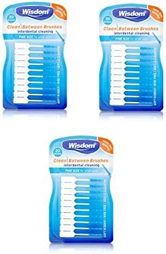 3x Wisdom Clean Between Interdental Brushes - Pack of 20 - Size Fine Blue (BLUE)