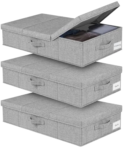 Almacenamiento debajo de la cama JUPELI de gran capacidad con asas reforzadas y tapa protectora 2