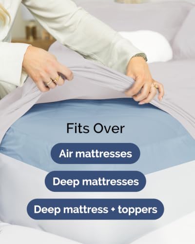 Image of CGK Linens 2 Pack Extra Deep King Fitted Sheets - French Grey