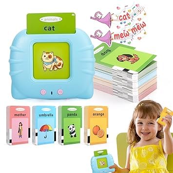 Talking Flash Cards for Kids, Vocabulary Speech Therapy Toys, Learning Resource Electronic Interactive Toys for 2-6 Year Old Boys & Girls (Blue, Medium) (B0DG2THT9Q) Amazon Price History, Amazon Price Tracker