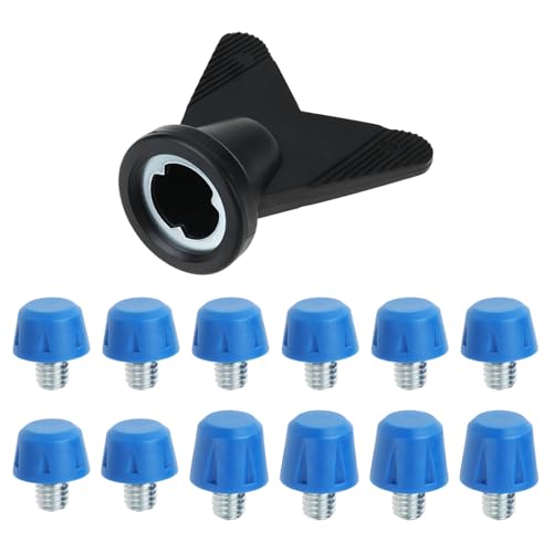 OTOTEC 12Pcs M6 Football Shoe Spikes with Installer for Football Boots Sports Shoes Training (8mm 10mm)