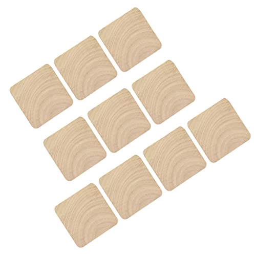 Beatifufu 10pcs Wooden Stamps Base 4x4x1.2cm DIY Arts Craft Projects Smooth Sides
