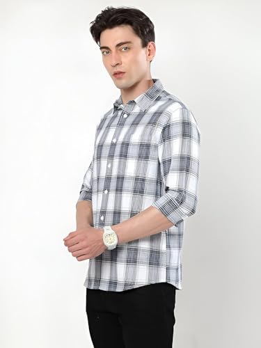 Image of GLORYBOYZ Men's Full Sleeve Checkered Casual Cotton Shirt S-2XL