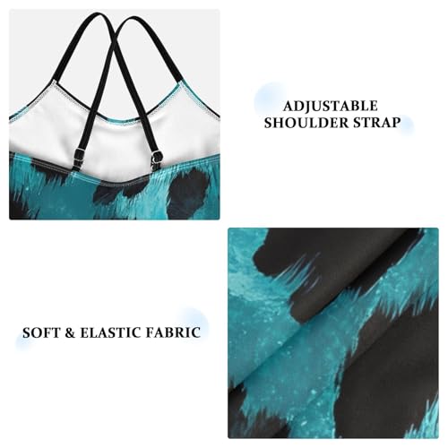 Bolaz Girls Swimsuits One-Piece Bathing Suits Multicolor Kids Sport Summer Beach Swimwear for 3-10 Years Old-Black and Green Leopard Print Pattern3