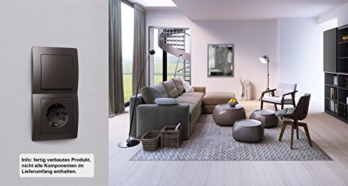 Kopp Paris Schutzkontakt-Steckdose, 1-fach, mit Berührungsschutz, 16A, 250V~, IP20, palisander-braun, 920626085