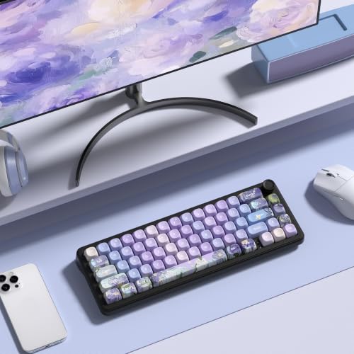 Image of dagaladoo PBT Keyboard keycaps Set,Purple moa keycaps,Violet Theme
