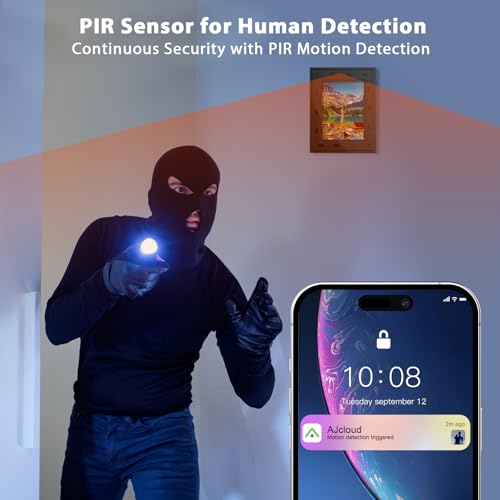 GIIRKUUU Picture Frame Camera, Security Camera WiFi 1080P, 365 Days Standby PIR Motion Detection HD Night Nision Real Time View Live Surveillance Wireless Mini Nanny Video Cam