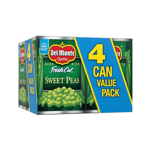 Del Monte Canned Fresh Cut Sweet Peas, 15 Ounce (Pack of 4)