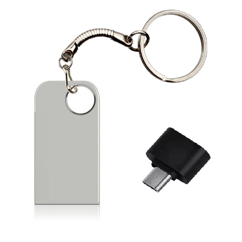 1TB USB 3.0 フラッシュドライブ 高速伝送USBメモリ (Type-Cアダプターが付属) 小型 軽量 高速データ転送, ボディ スマホ用android/PC/ラップトップ (Silver)