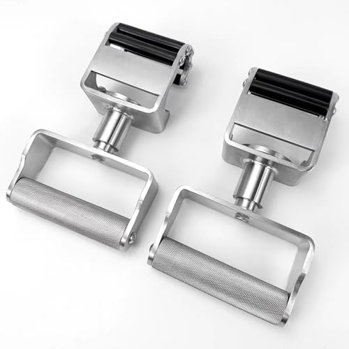 Rotating Pull Up Handles, Stainless Steel Exercise Grips for Chin Up Bar, 200kg Load Capacity, 360° Angle Adjustable, for LAT Pu