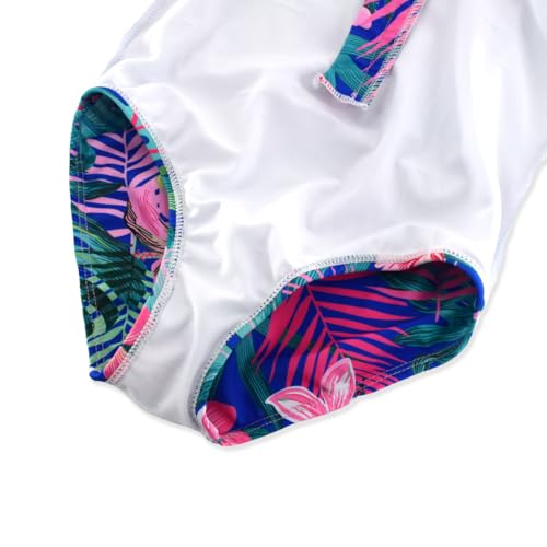 Image of Girls Long Sleeve One Piece Swimsuit Rash Guard Swimwear Zipper Quick Dry Bathing Suits Sun Protection UPF 50+ (Ages 4-12)