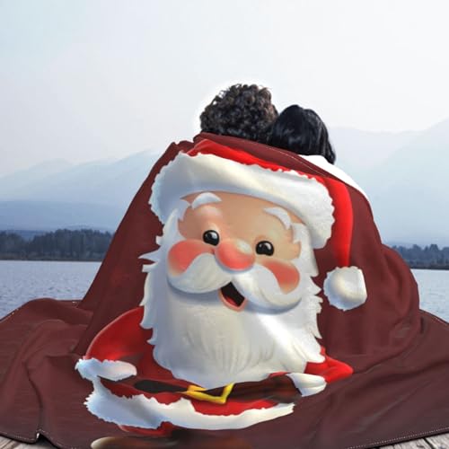 Couverture en micro polaire Père Noël 152x203 cm plaid doux lit et canapé - 6