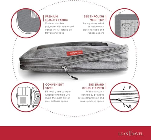Travel Packing Cubes with Double Zipper - LeanTravel
