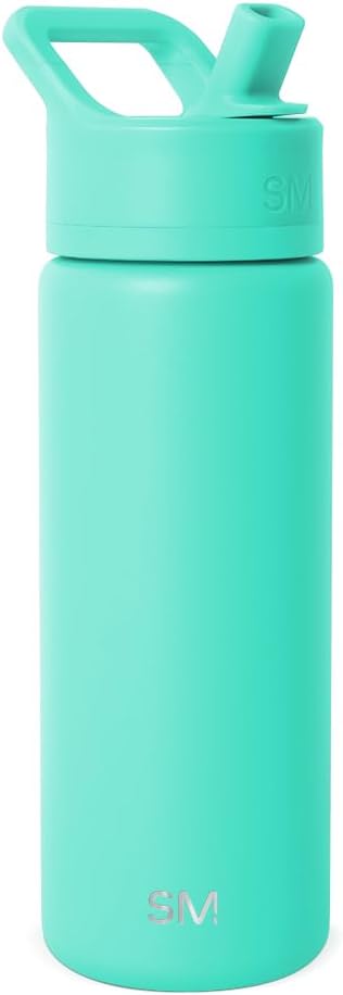 Simple Modern Kids Summit Water Bottle with Straw Lid | Vacuum Insulated Stainless Steel | Leak Proof BPA-Free Cup for School | 18oz, Tropical Wave