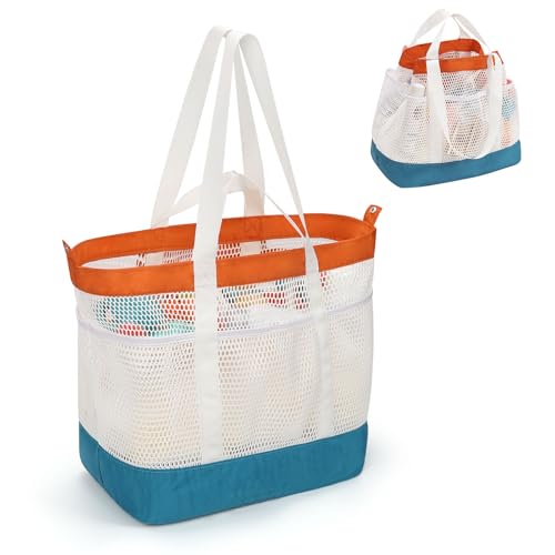 Mesh Beach Tote Bag for Vacation and Family