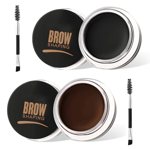 2 piezas de gel para cejas, pomada negra para cejas con pincel, crema para cejas, gel para cejas resistente al agua, maquillaje, cejas teñidas, jabón en gel para cejas (n.º 5 + n.º 3)