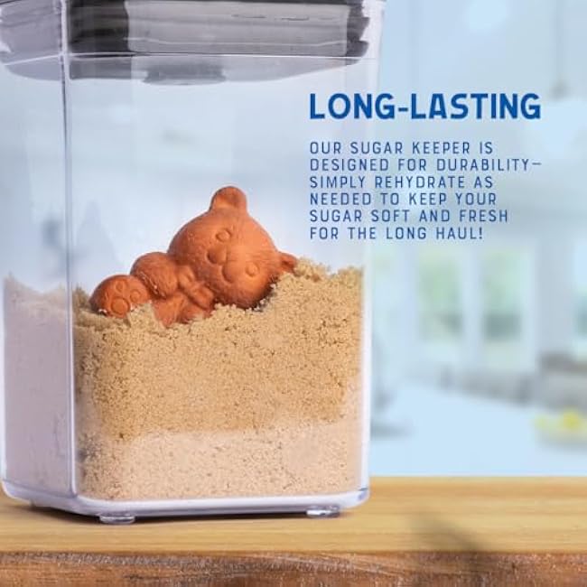 Brown Sugar Keeper - Terracotta Brown Sugar Bear to Maintain Food Moisture in Storage Container - Terra Cotta Food Saver