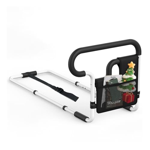 Cuzieey Bed Rails for Elderly Adults Safety: Adjustable Bedside Assist Bar for Seniors - Side Bed Railing Handle Support Guard - Bedrails Slides Under Mattress Fit King Size Queen Full Twin Beds